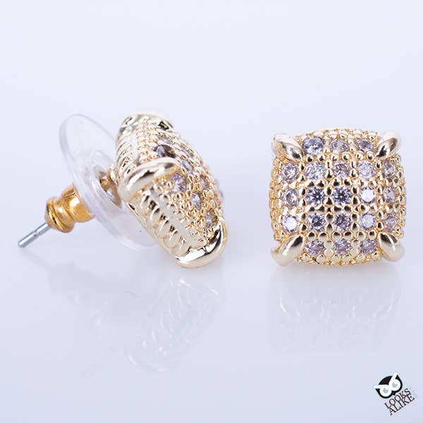 My Best Kept Jewelry - Golden Pave Stud Earrings