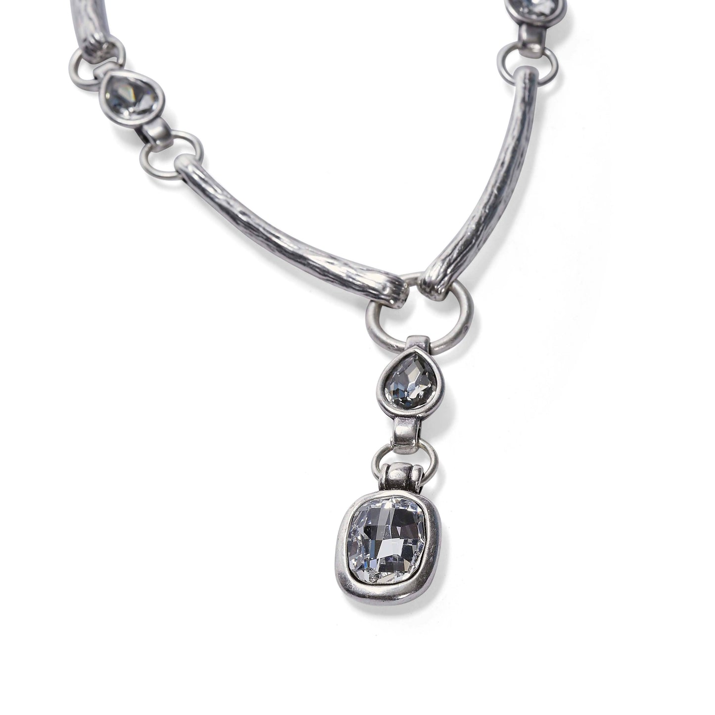Chanour - Handmade Crystal Pewter Necklace - 3889