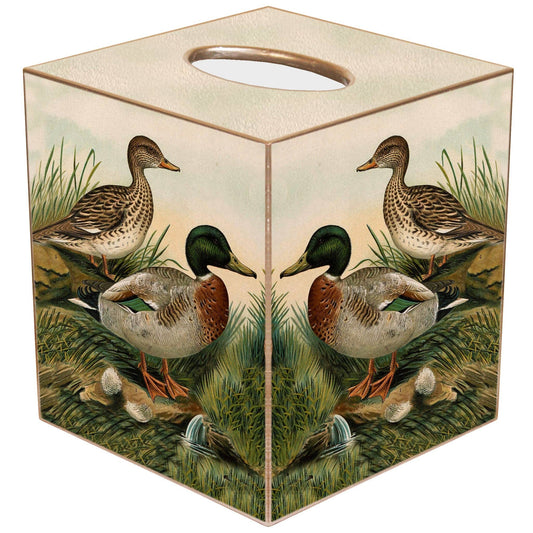 Marye-Kelley - TB6128 -Ducks Tissue Box Cover: Paper Mache