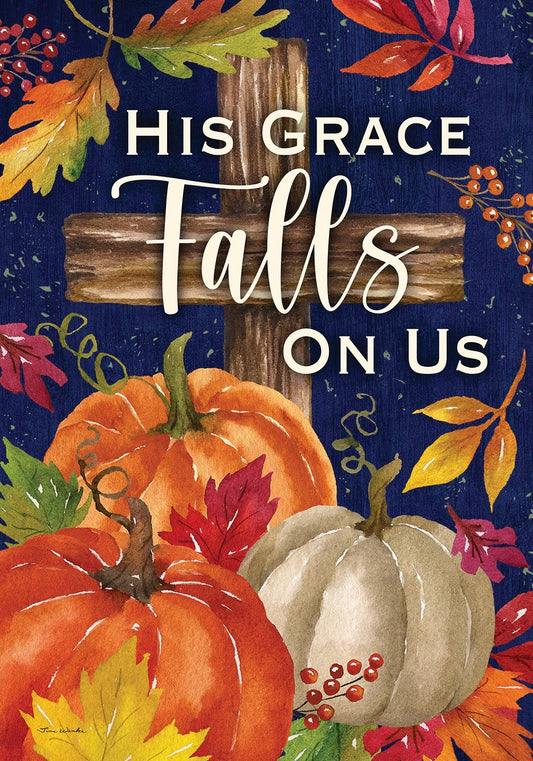 Custom Decor - His Grace-Flag by Tina Wenke ™ - 12” x 18”