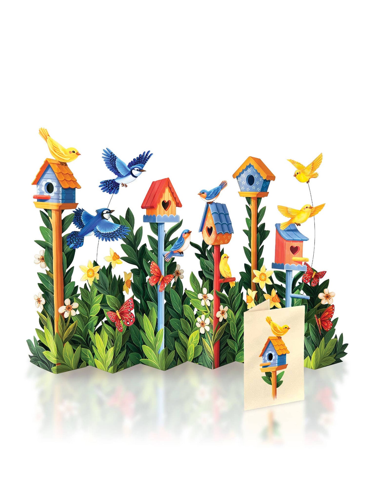 FreshCut Paper LLC - Birdhouse Garden (8 Pop-up Greeting Cards)