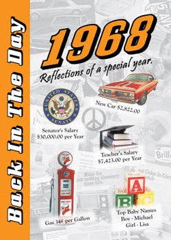 3 Oak Publishing / Back In The Day - 1968 Back In The Day Greeting Card / Booklet (envelope inclu