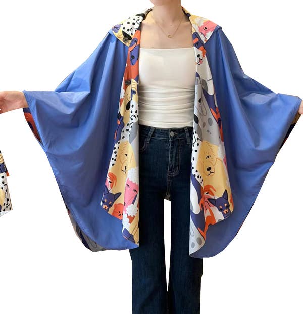 Winding River - Very Peri Rain Cape - Dogs Collection