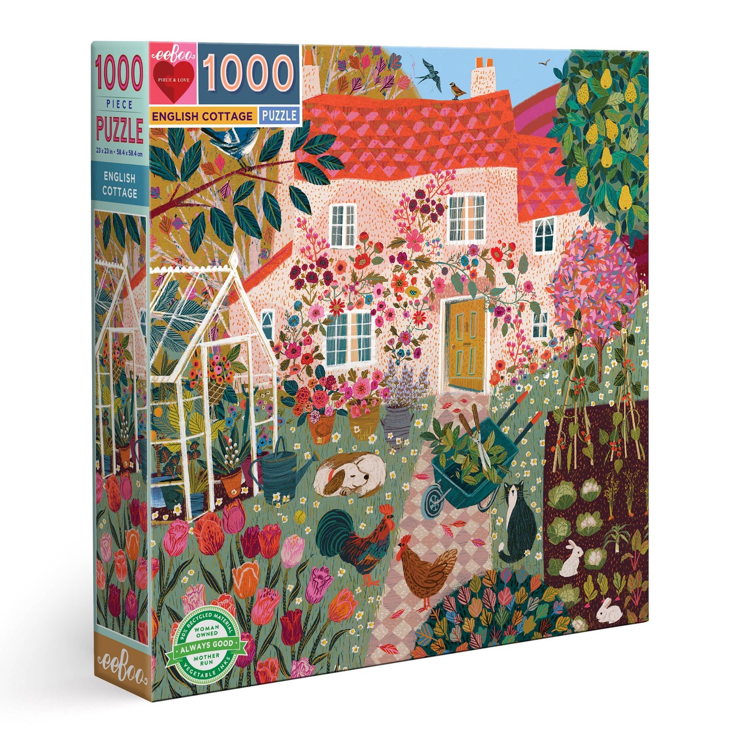 eeBoo - English Cottage 1000 Piece Puzzle