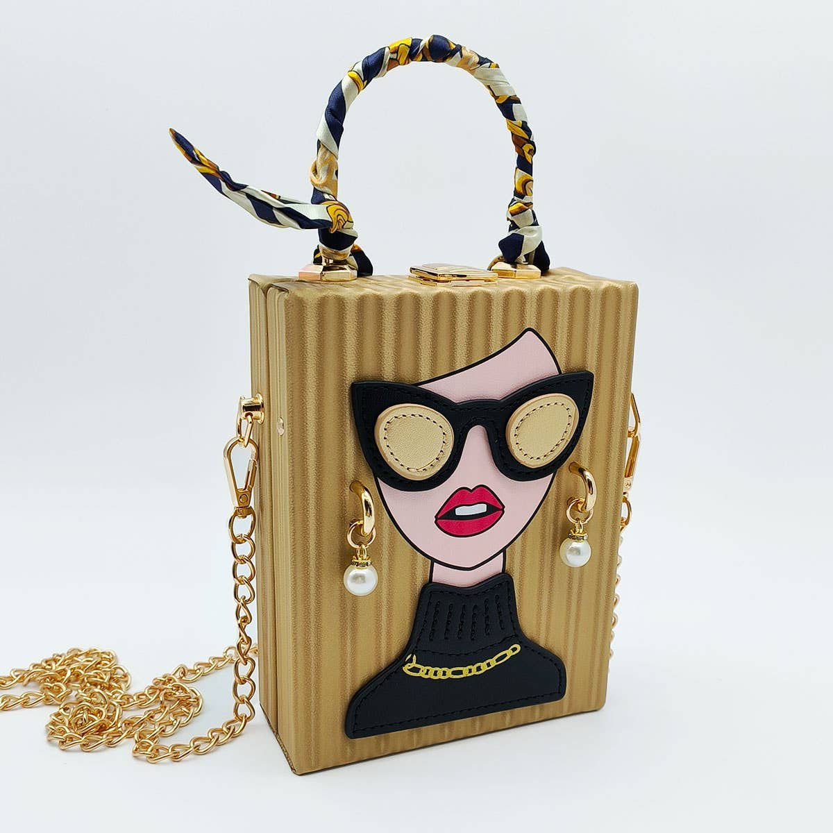 ACCITY - RETRO BEAUTY PATTERN CROSSBODY BAG_CWAB0986: Gold / (OS) 1