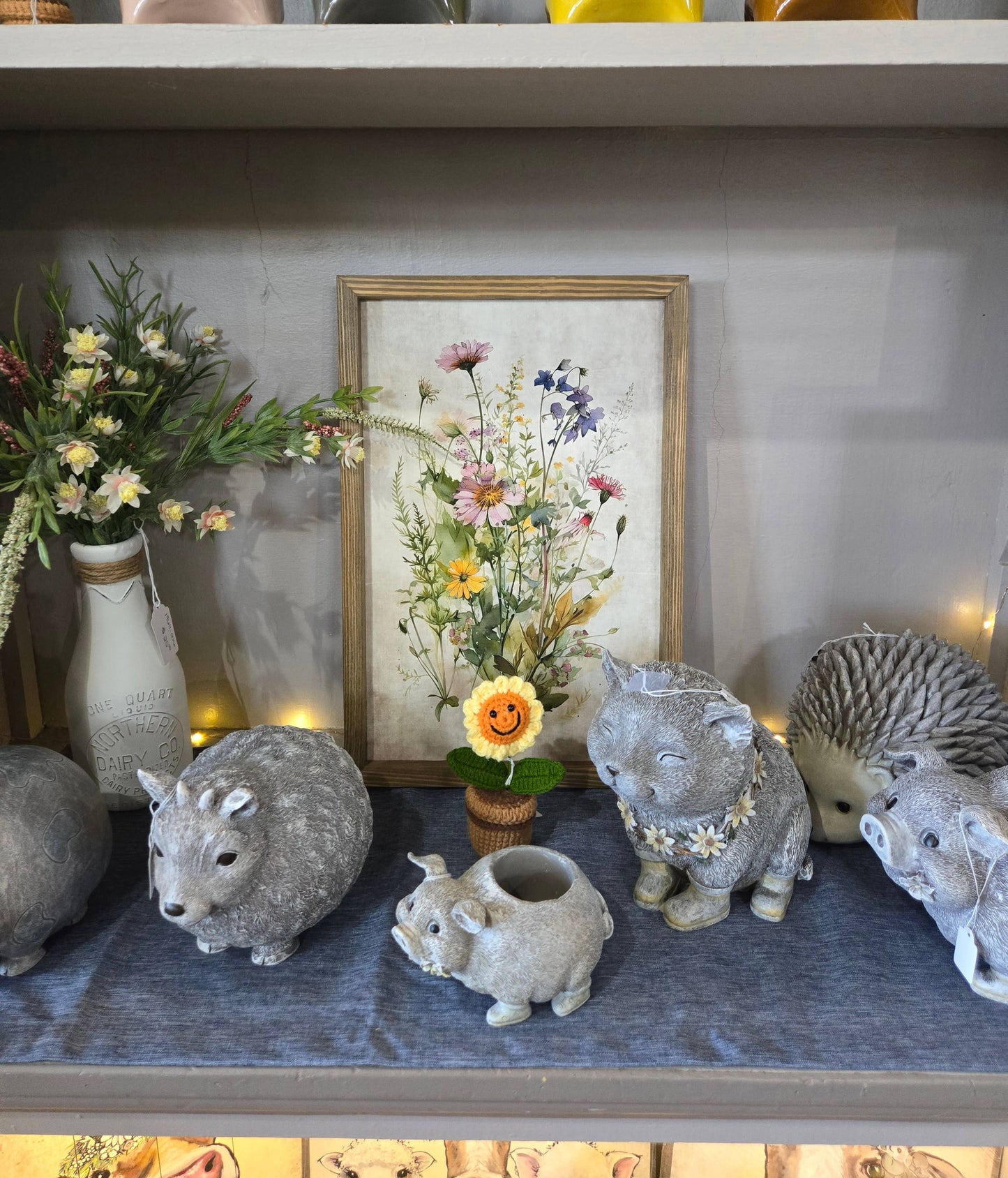 Hangout Home - Gathered Wildflowers - Framed Flower Canvas Art - Farmhouse: 24x36" Extra Large Canvas Art with Thick Wood Frame