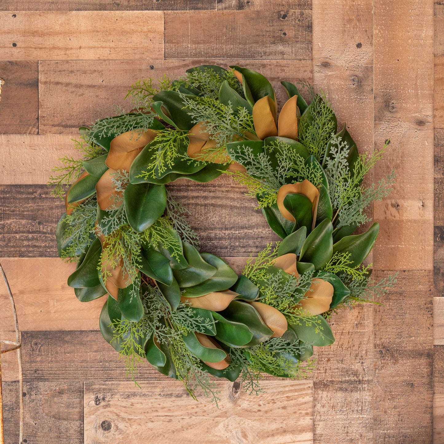 Mills Floral Company - Magnolia Evergreen Wreath - 24 Inch