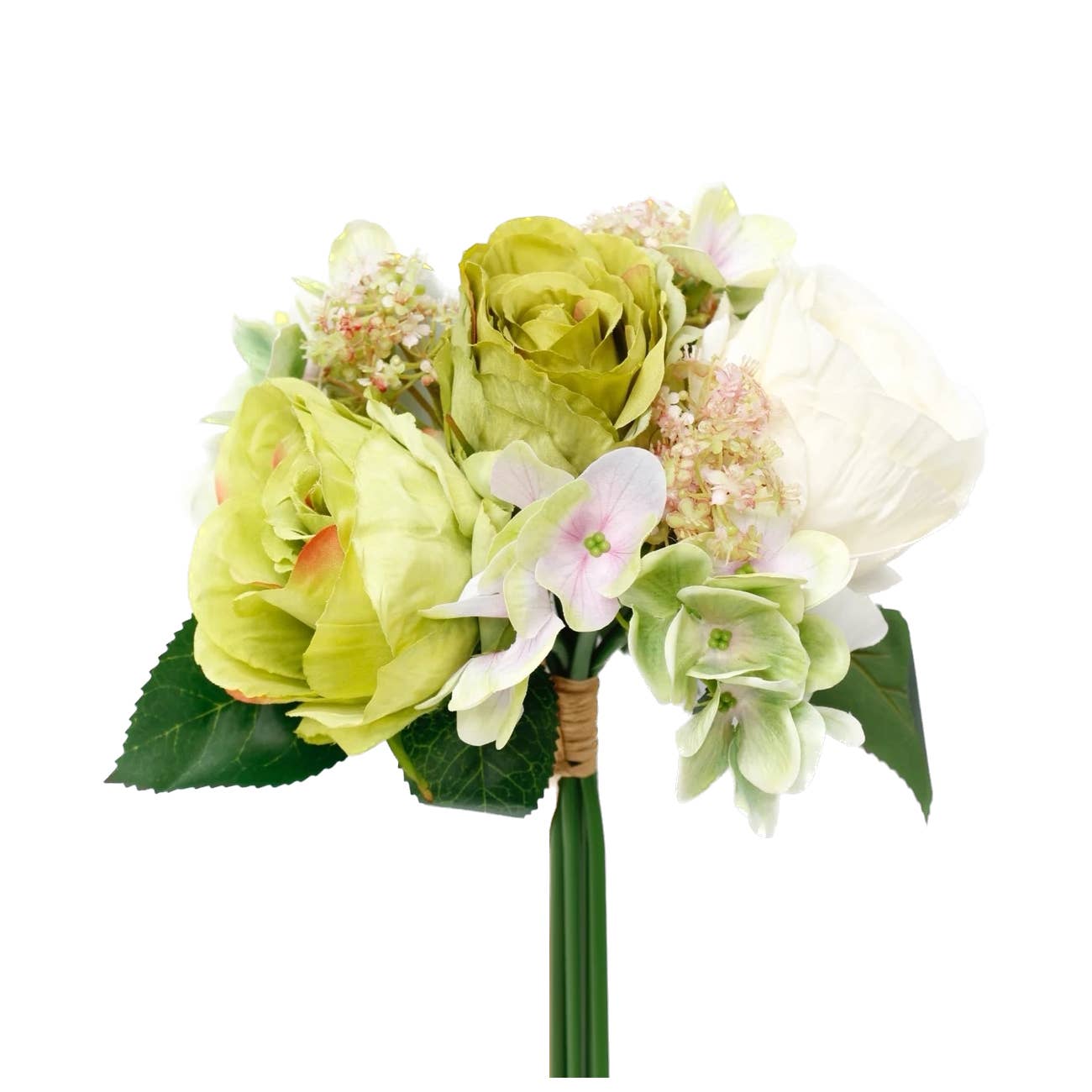Angel Isabella - 12"-Rose Hydrangea Pre-tied bouquet Faux Flowers: Mixed Hotpink blush