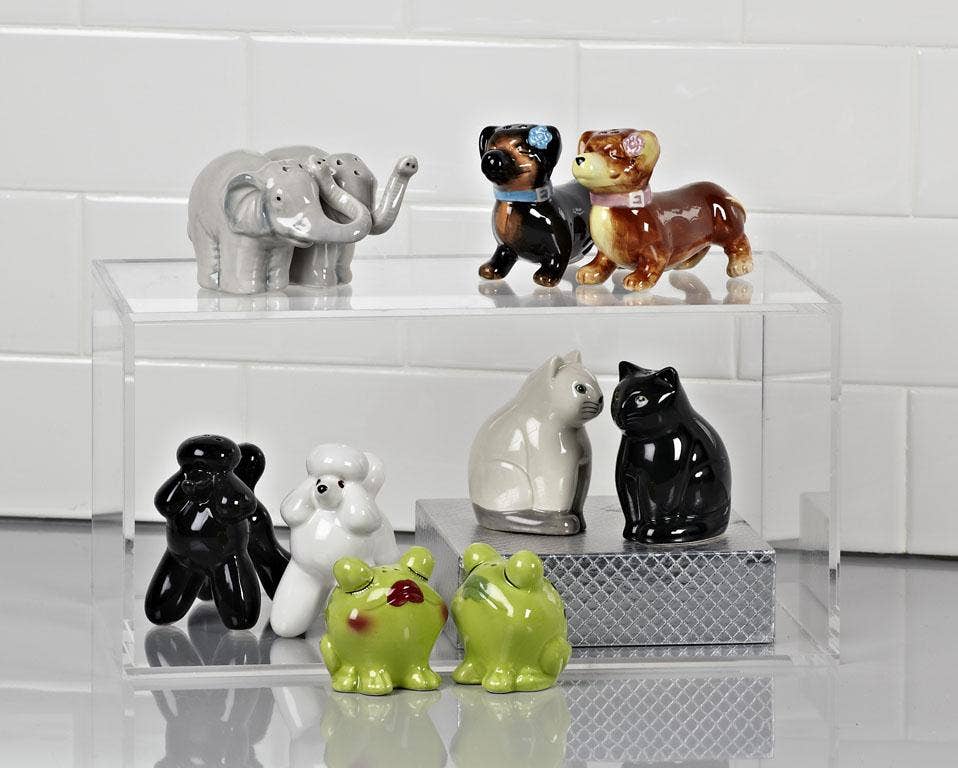 Abbott - Sitting Cat Salt & Pepper-3.25"H