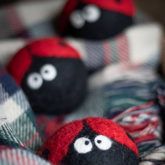 Friendsheep - Ladybug Trio Eco Wool Dryer Balls - Set of 3: PACKAGE FREE