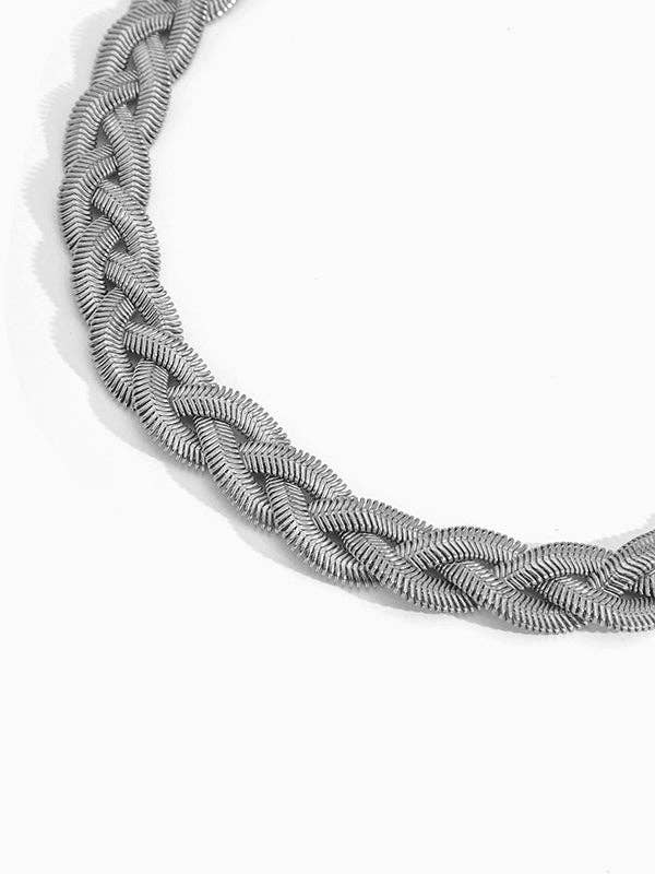 Elanora - Adjustable Snake Chain Choker Necklace: GOLD / Adjustable