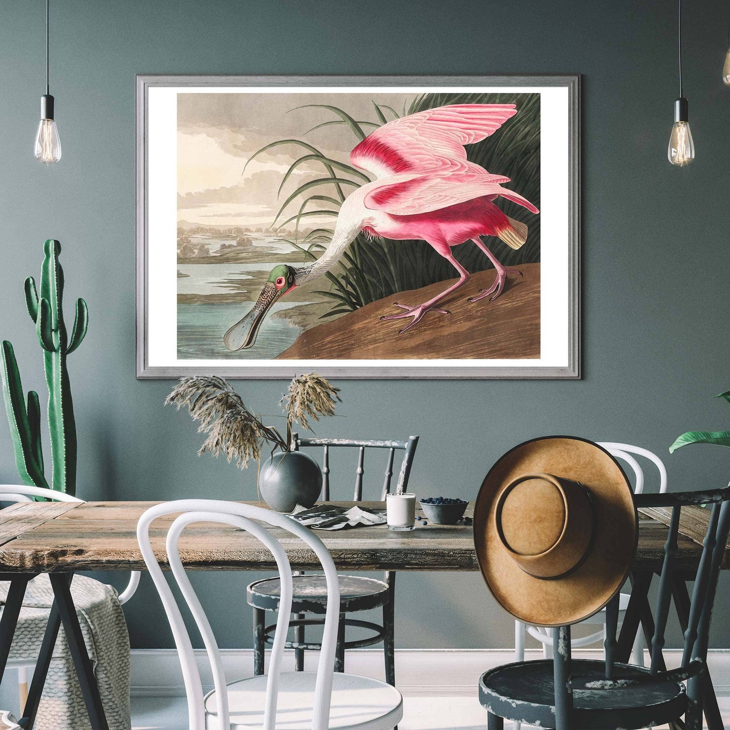 Ink & Drop - Spoonbill vintage print: 11 ¾ x 15 ¾ in | 30x40 cm / Matte