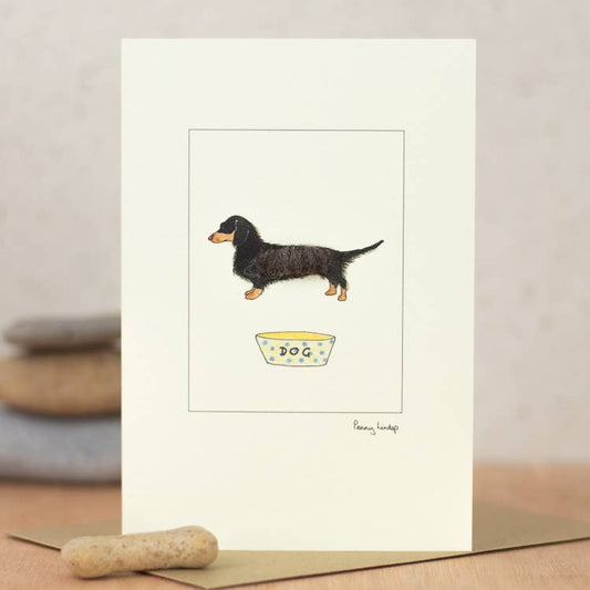 Papersheep UK - Dachshund greeting card with wool finish | C6 Greeting Card