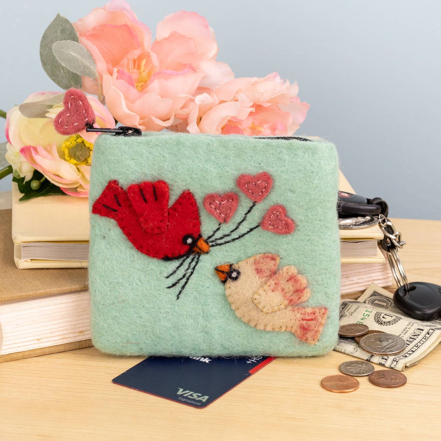 dZi Handmade - Love Cardinals Coinpurse