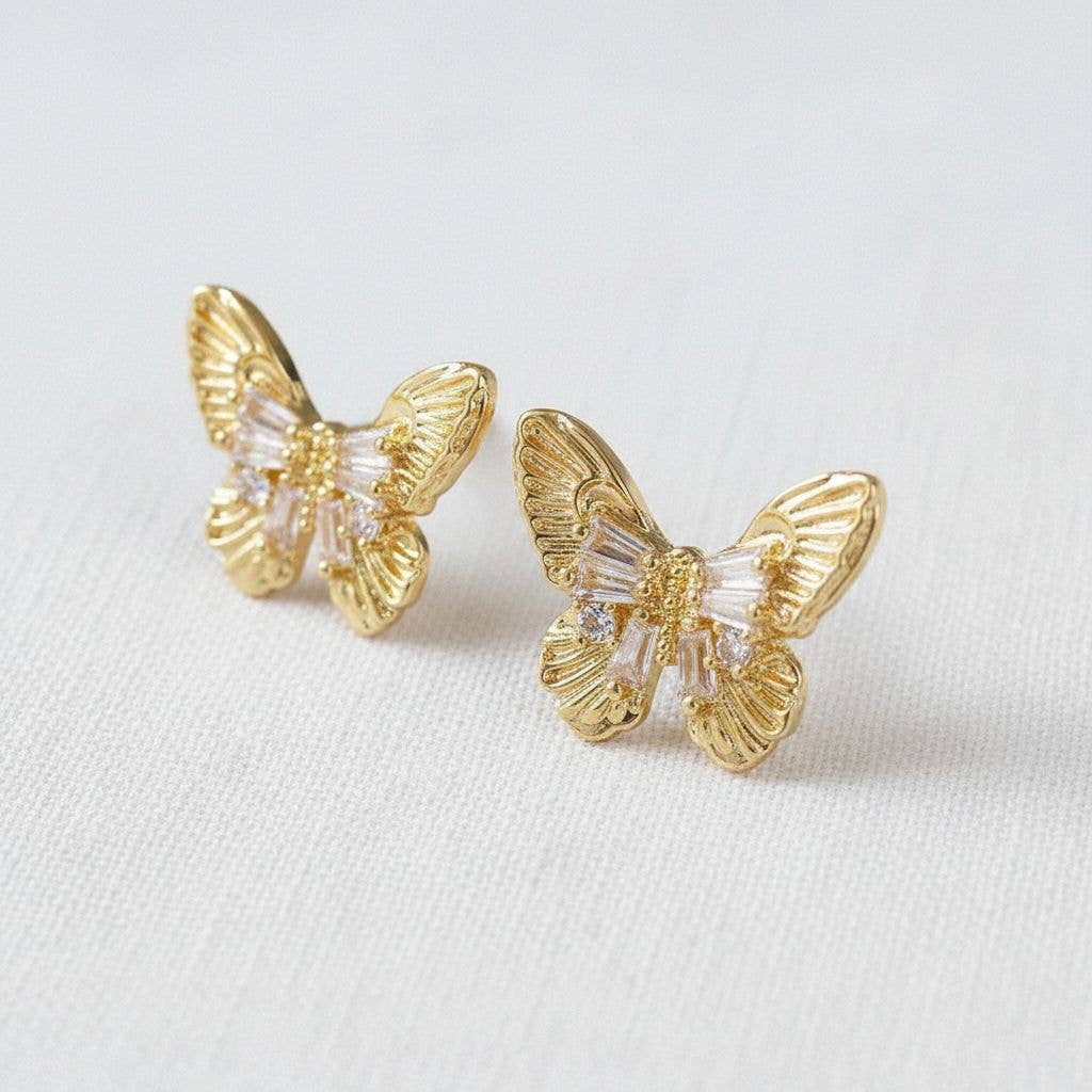 Ellemadera - Butterfly-Inspired Gemstone Drop Earrings