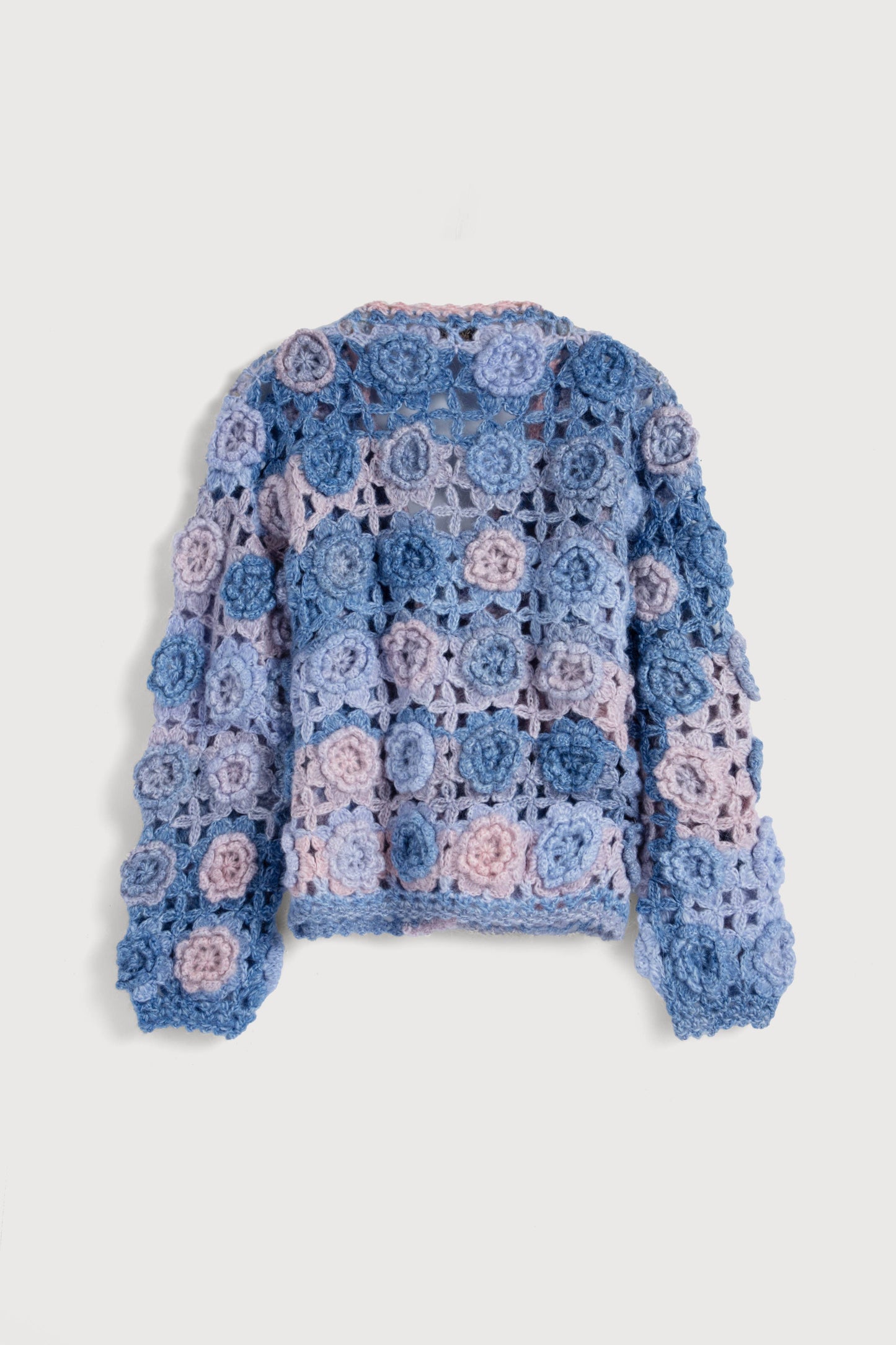 SAACHI - Crochet Blossom Cardigan: Lavender