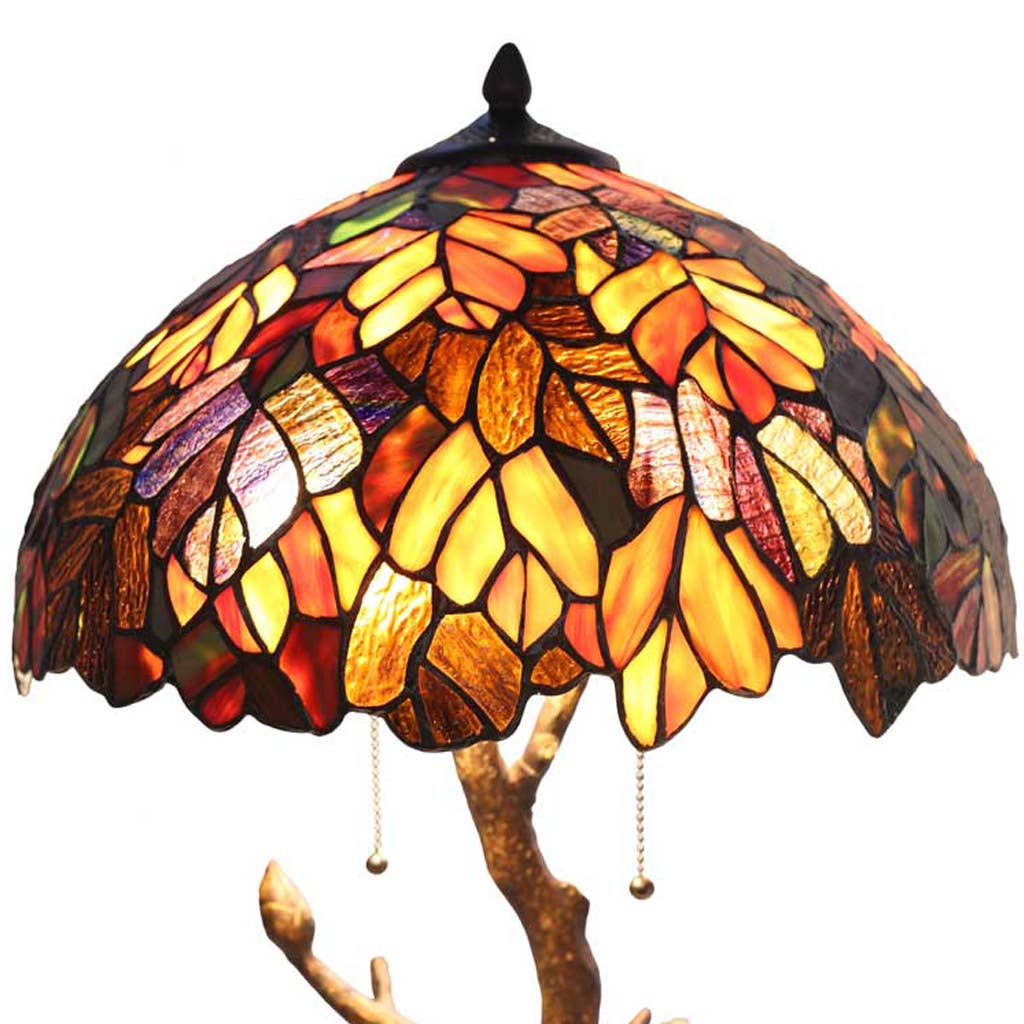 River of Goods - 24.5"H Aurora Yellow and Red Maple Tree Trunk Table Lamp
