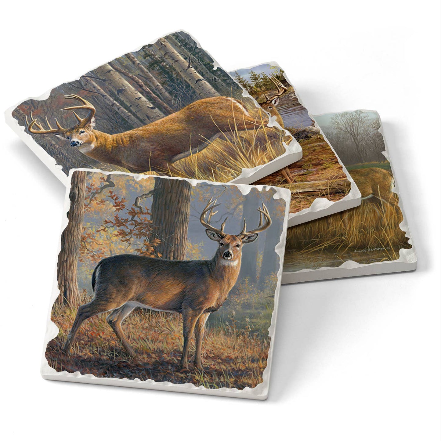 CounterArt/Highland Home/Thirstystone - Legends Assorted Image Tumbled Tile Coaster 4 Pack
