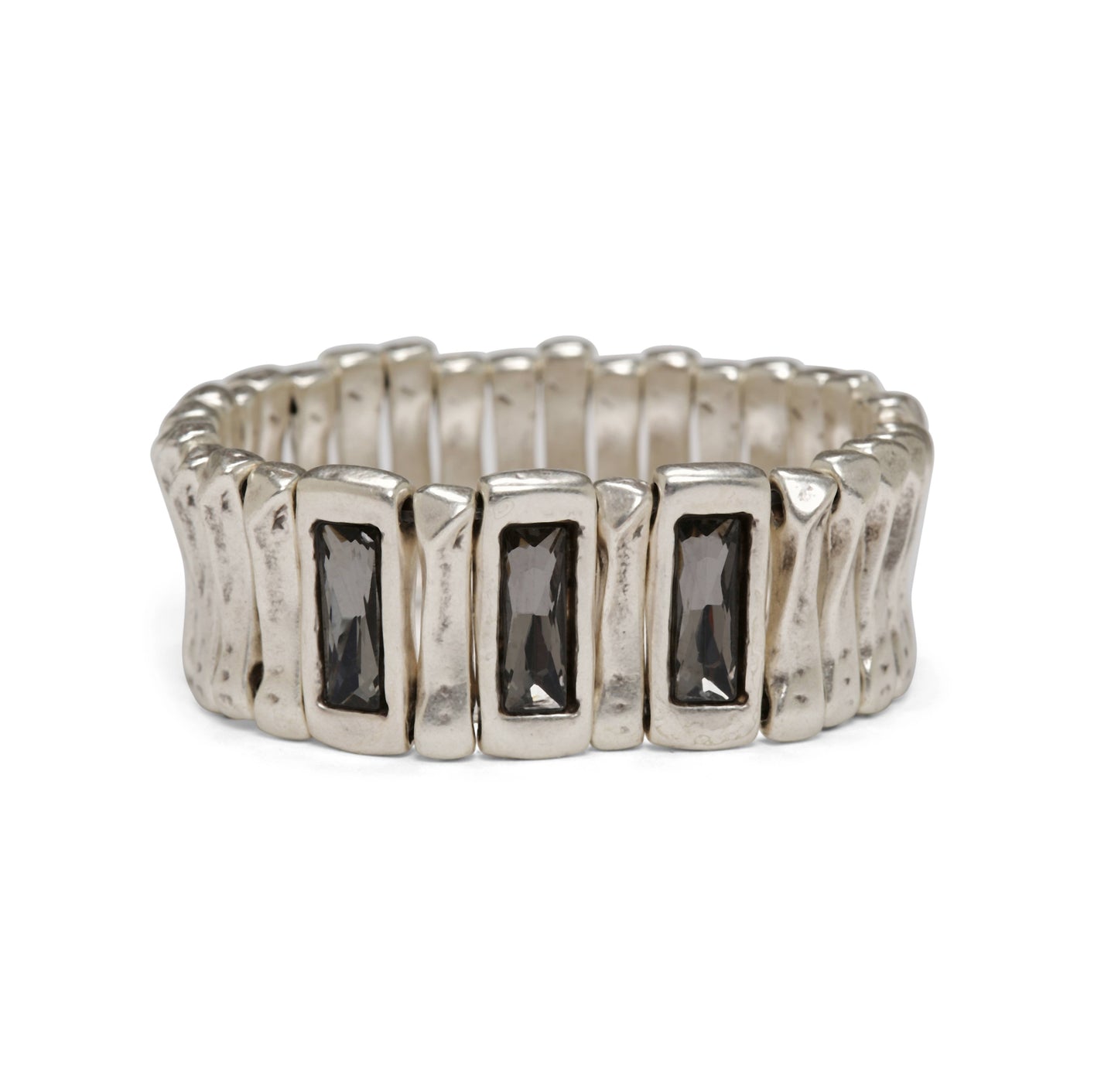 Chanour - Handmade Pewter & Crystal Bracelet - NB2155 SMOKY