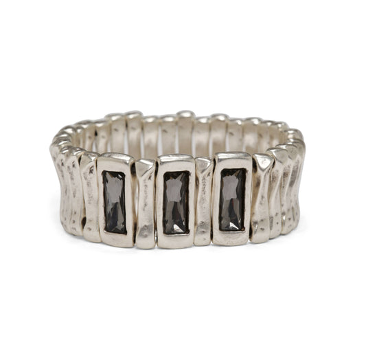 Chanour - Handmade Pewter & Crystal Bracelet - NB2155 SMOKY