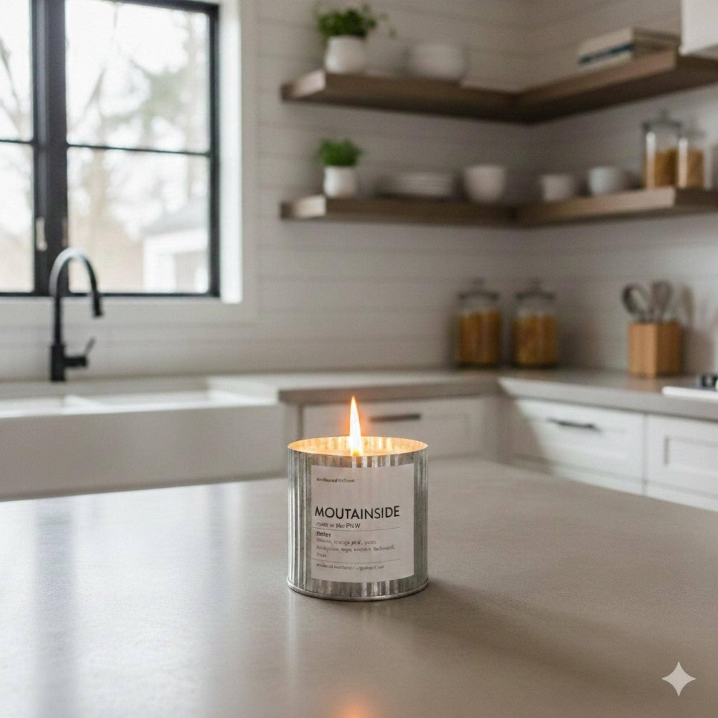 Anchored Northwest - Apple Maple Bourbon Wood Wick Candle, Rustic Farmhouse Decor: 10oz