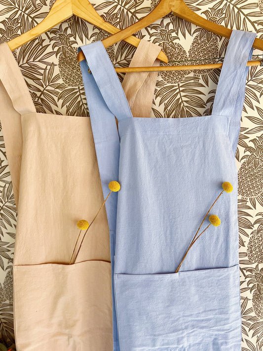 Cate Paper Co. - Cross Back Apron: Sky Blue