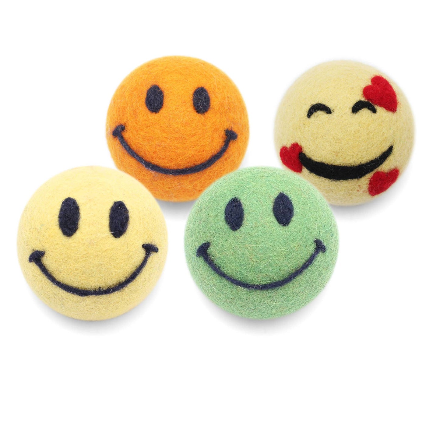 Ethical Global - Smiley Face: Eco Wool Dryer Balls Fair-Trade: Heart Emoji
