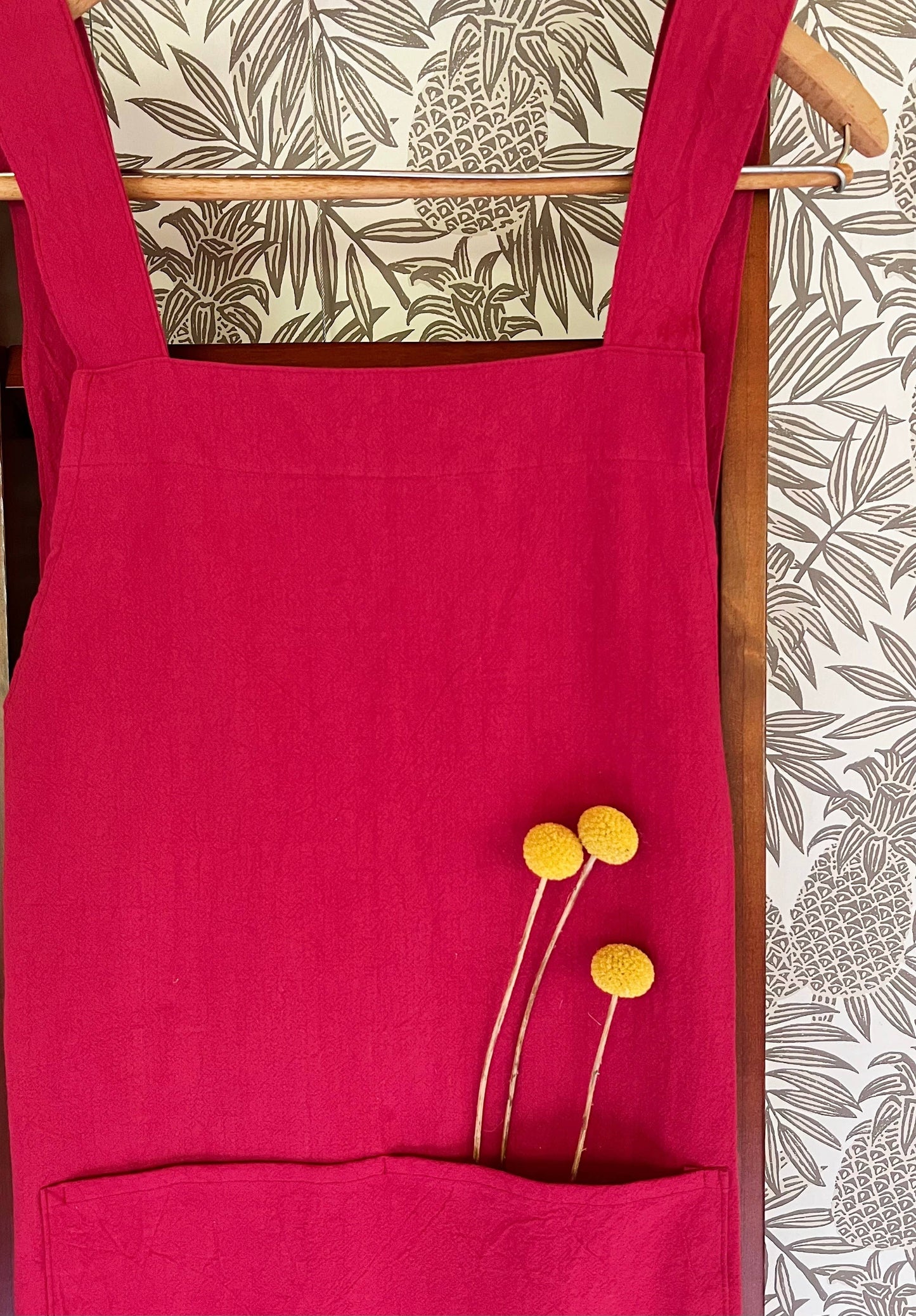 Cate Paper Co. - Cross Back Apron: Raspberry Red