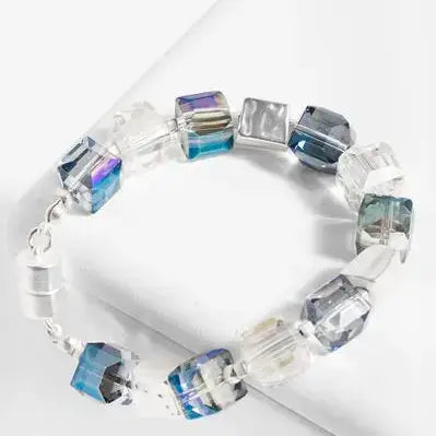SAACHI - Faceted Bead Stone Bracelet : Blue