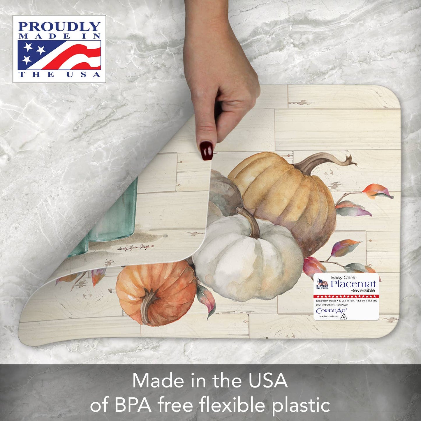 CounterArt/Highland Home/Thirstystone - Pumpkin Time Reversible Rectangular Plastic Placemat