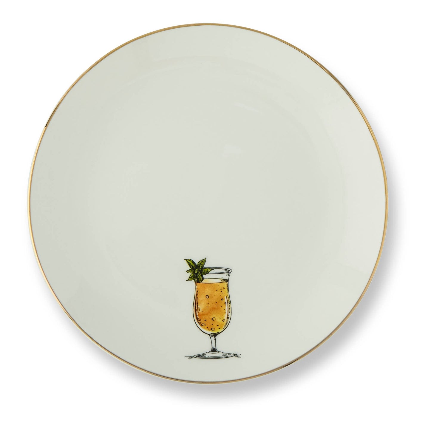 Core Home - 4pk 6" Gold Rim Plates - Fruit Cocktails