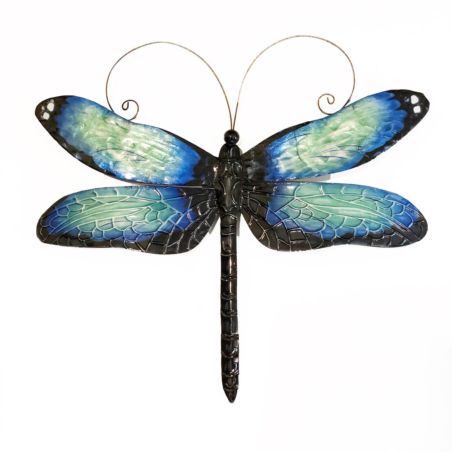 Eangee Home Design - Dragonfly Wall Decor Blue And Black, w/ Capiz, Outdoor Safe