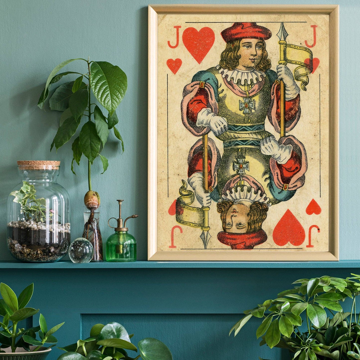 Ink & Drop - Vintage Playing Card Print - Jack of Hearts: 11 ¾ x 15 ¾ in | 30x40 cm / Matte