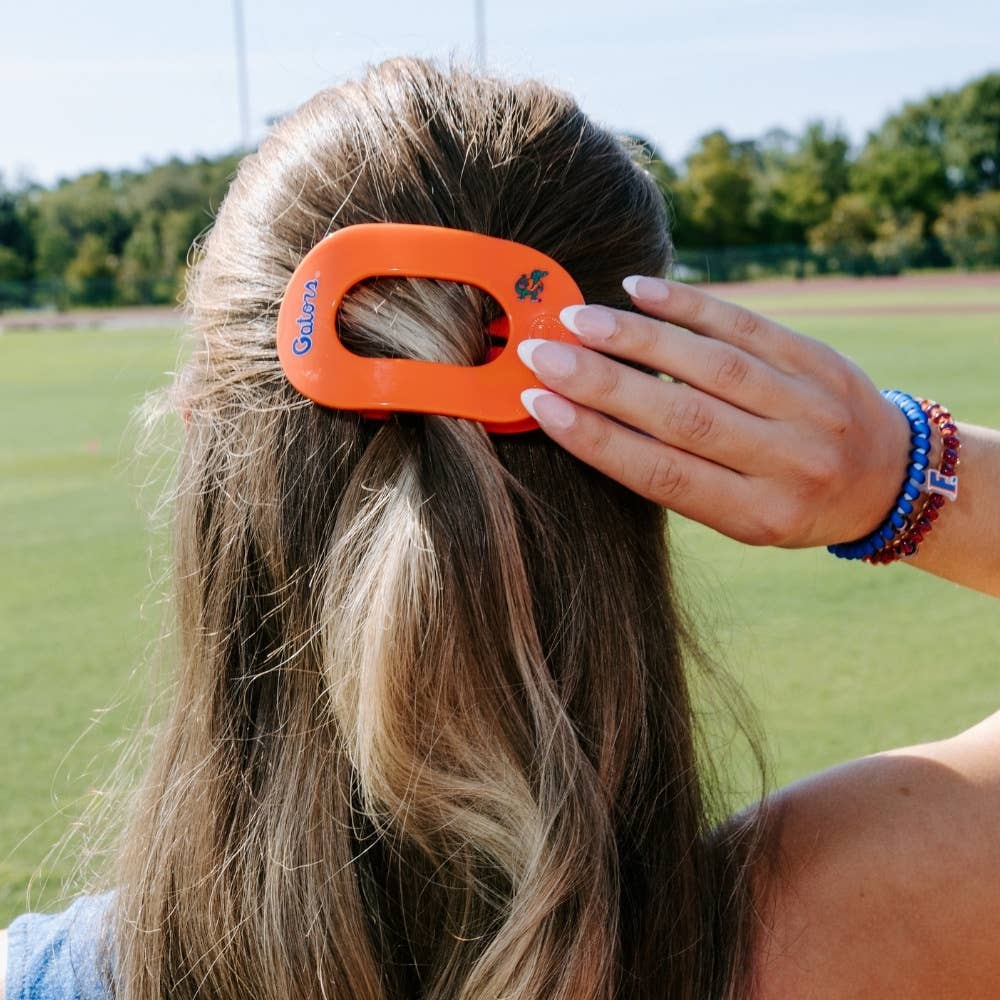 TELETIES - Flat Round Hair Clip | Medium | Go Gators!