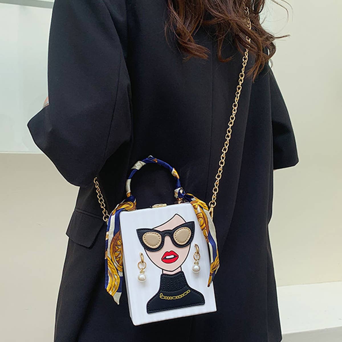 ACCITY - RETRO BEAUTY PATTERN CROSSBODY BAG_CWAB0986: Gold / (OS) 1