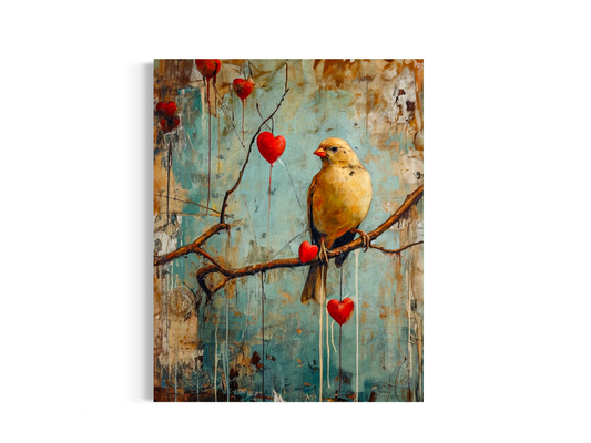 Salty Alyce - Antique Yellow Canary Painting Wall Decor  62AS