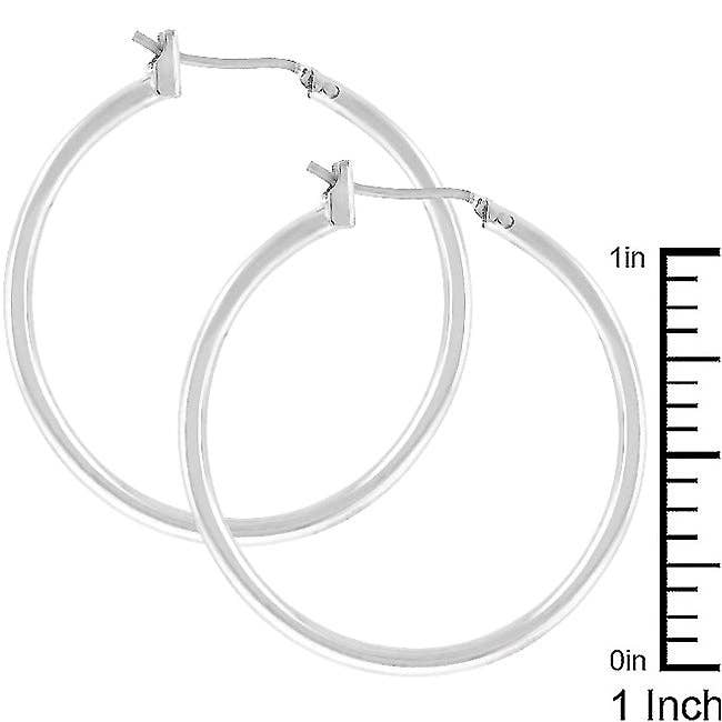 JGoodin - Silvertone Finish Hoop Earrings
