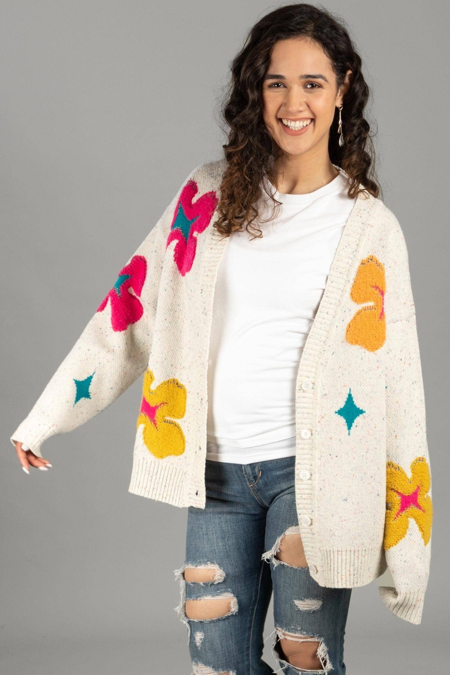 SAACHI - Floral Cardigan Button Up