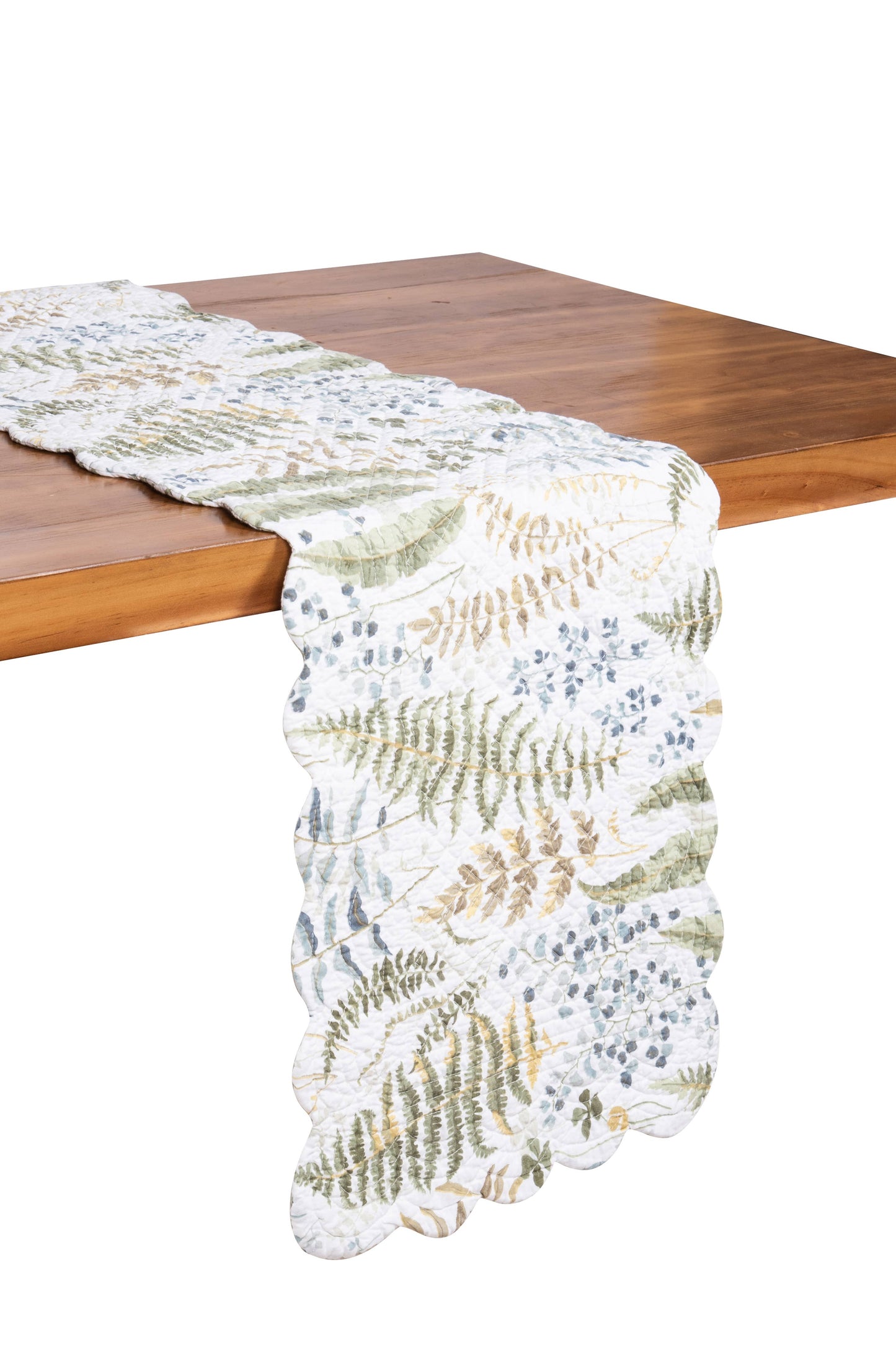 C&F Home - Cecil Quilted Reversible Botanical Fern Table Runner