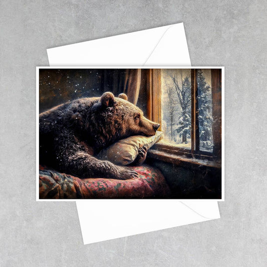 Salty Alyce - Vintage Winter Bear Nap Greeting Card 56AS