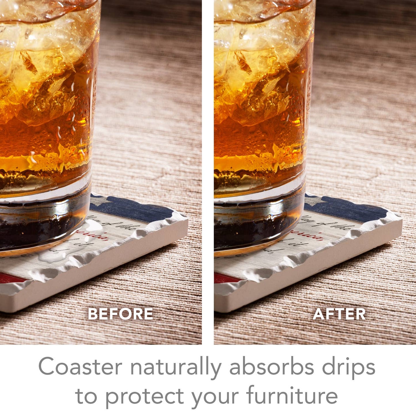 CounterArt/Highland Home/Thirstystone - Americana Assorted Image Tumbled Tile Coaster 4 Pack