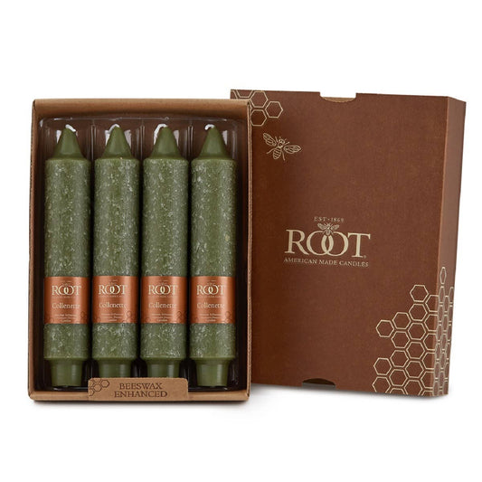 ROOT Candles - ROOT Timberline Collenette Taper Candles: Dark Olive / 7 inch