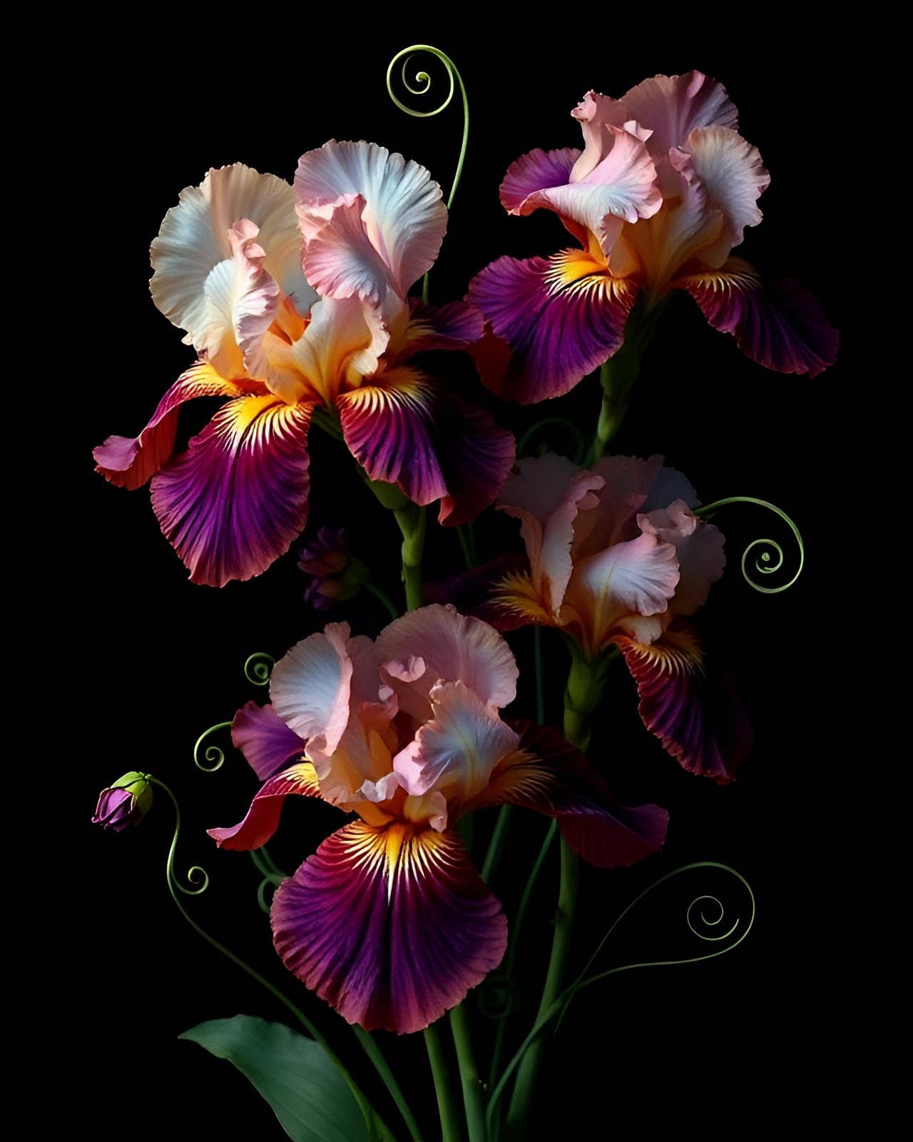 Wicked Cool Unicorn - Gothic Floral 5 x 7 Greeting Cards: 002