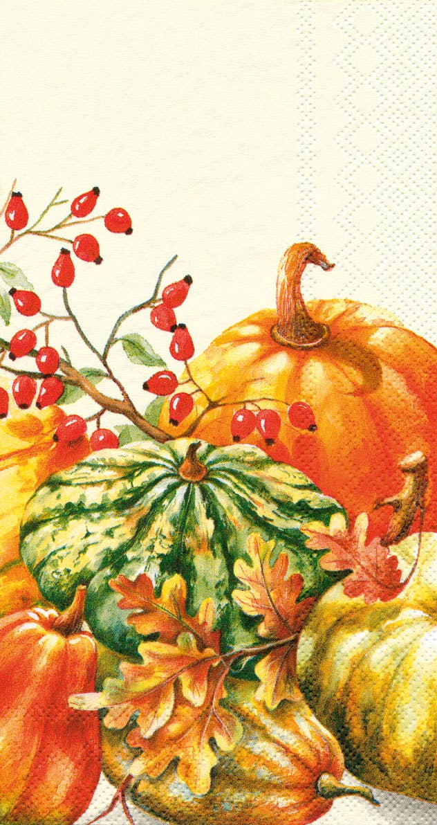 Boston International - Paper Guest Towel 16 Count - Calabaza Pumpkin Fall