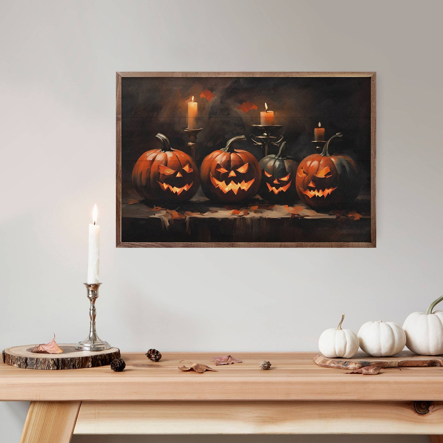 Kendrick Home - Four Halloween JacK O Lanterns: 16 x 10 x 1.5