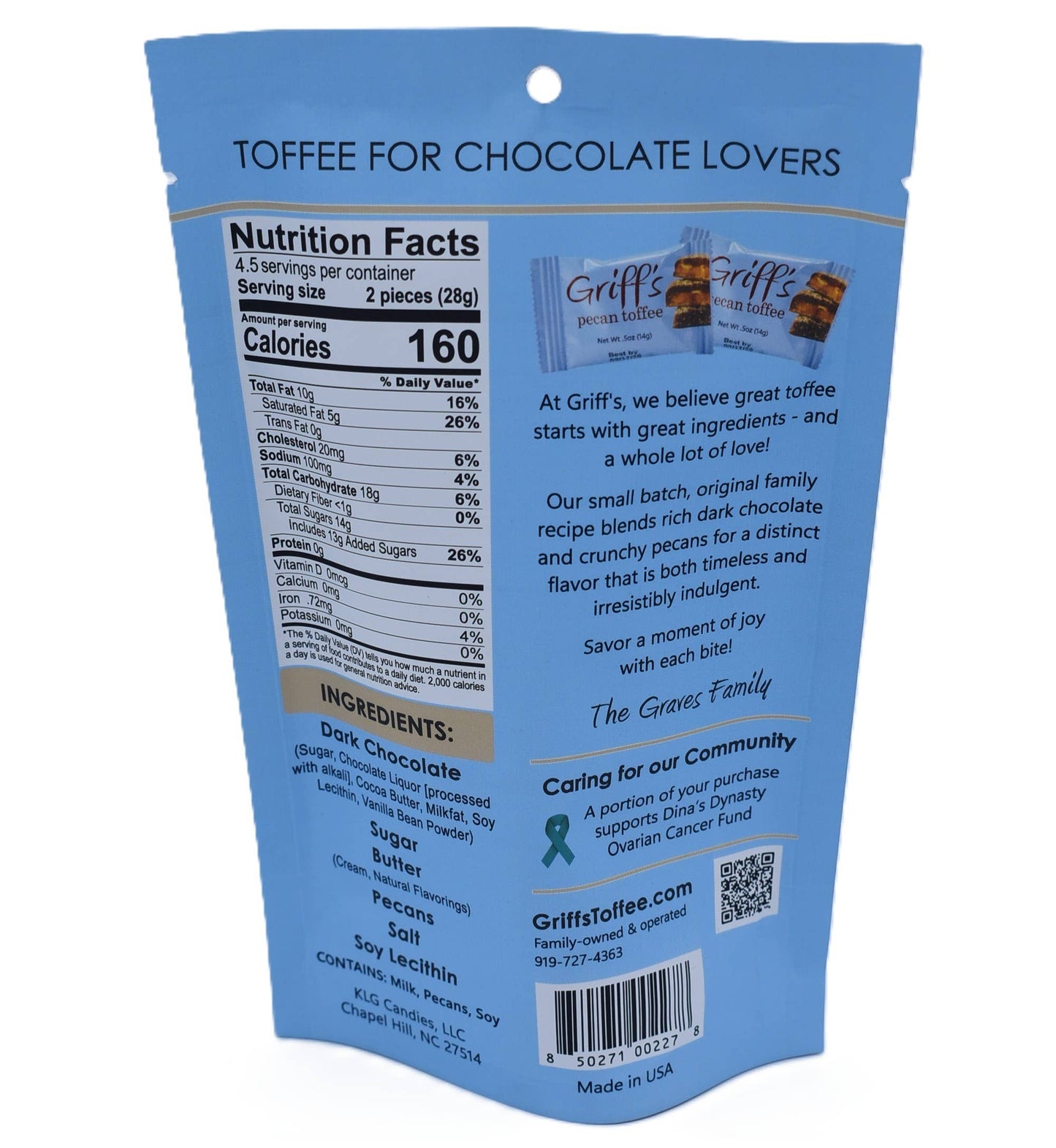 Griff's Toffee - Griff's Pecan Toffee - 4.5oz bag