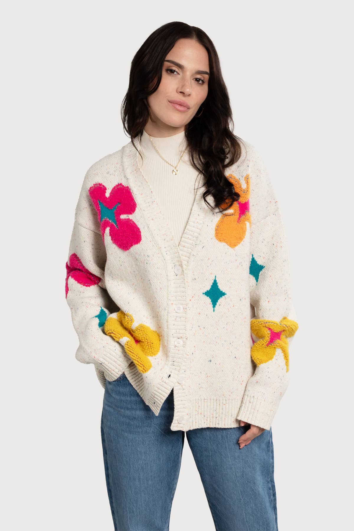 SAACHI - Floral Cardigan Button Up