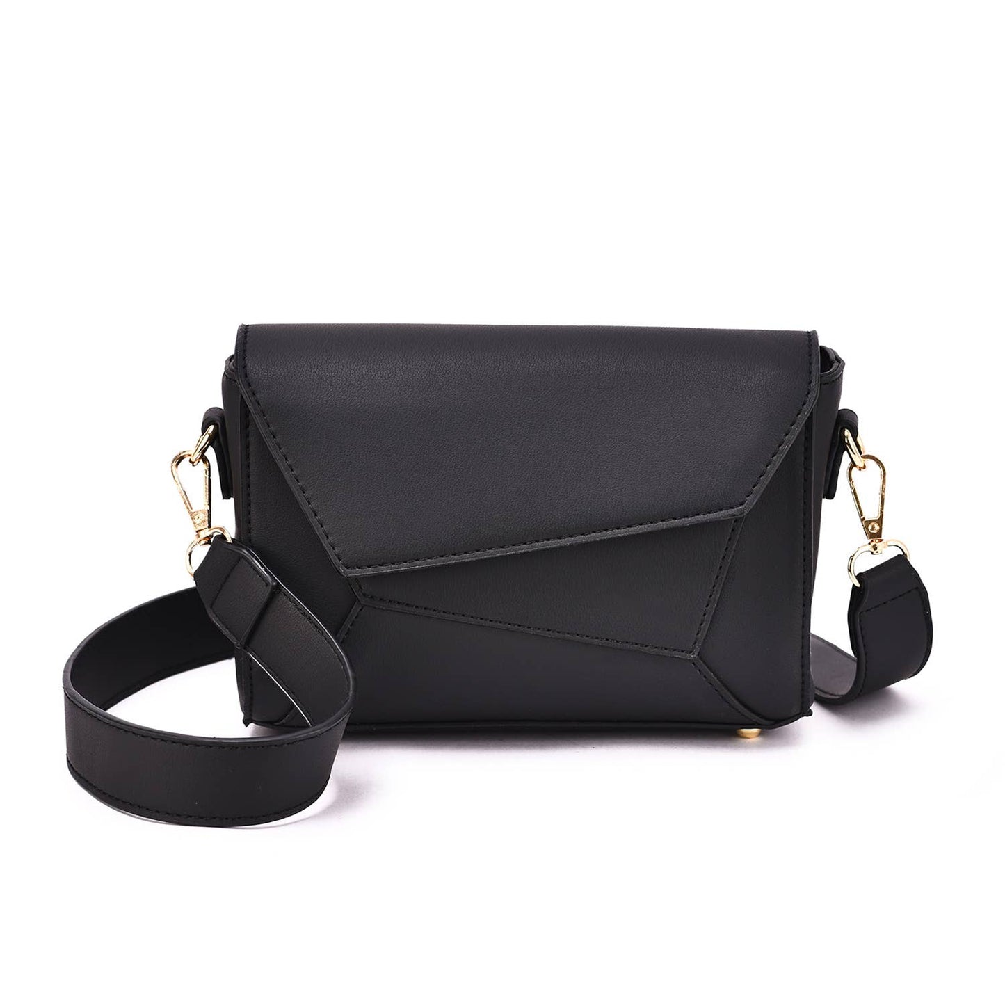 Mellow World - Sylvie Tonal Structured Flap Crossbody: Multi Black