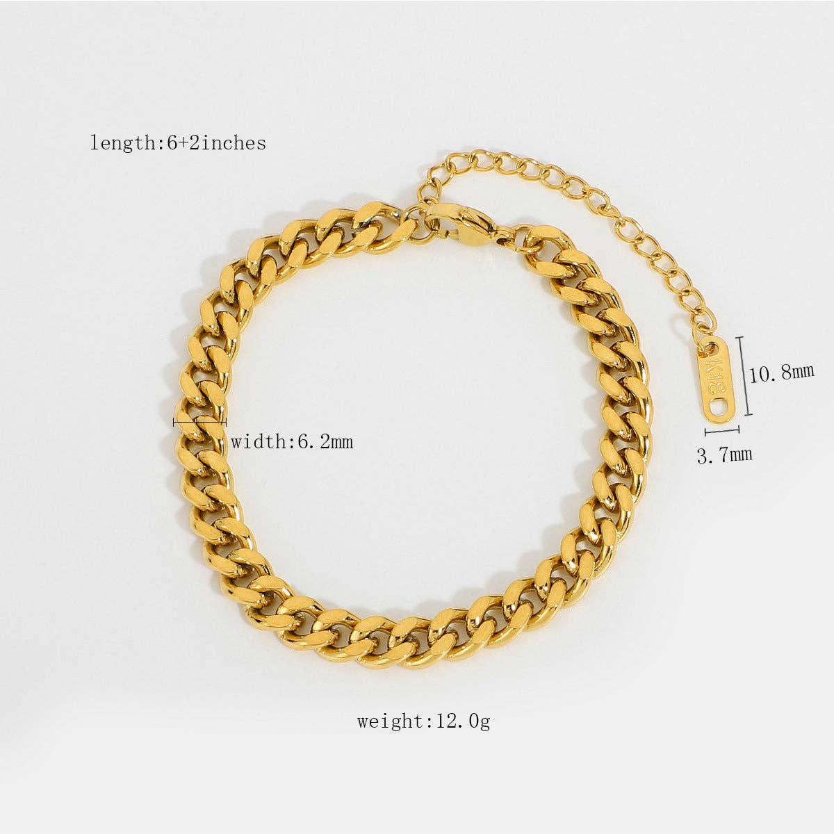 Mio Queena - Multi Style 18K Gold Plated Steel Chain Bracelets - FGS: H