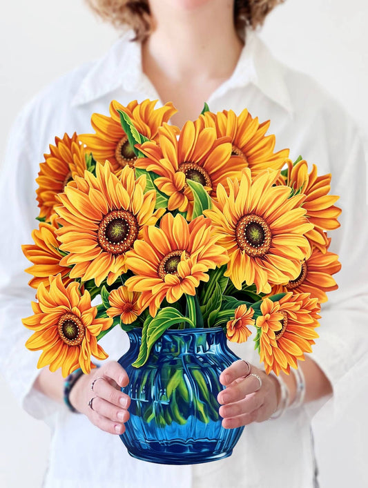 FreshCut Paper LLC - Sunflower (Updated Vase)  (8 Pop-up Greeting Cards)
